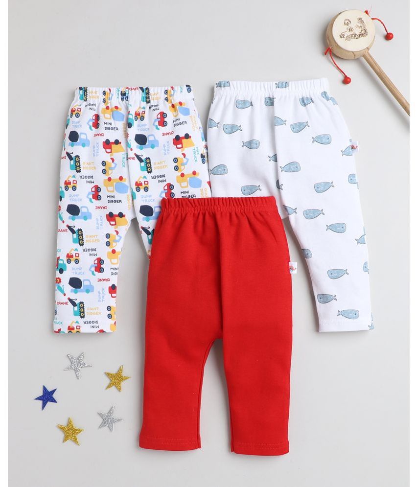     			BUMZEE - Red Cotton Legging For Baby Boy ( Pack of 3 )