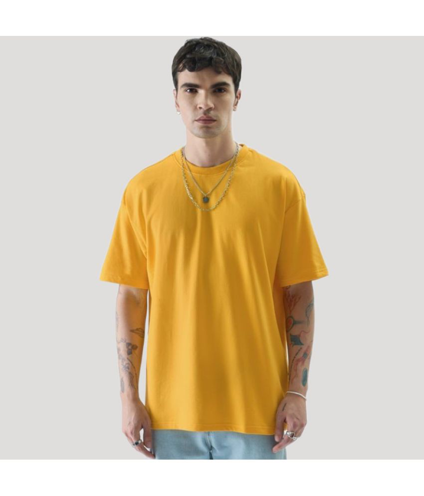     			PP Kurtis - Yellow Cotton Oversized Fit Men's T-Shirt ( Pack of 1 )
