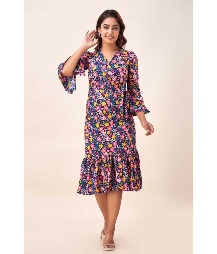     			SVARCHI - Multi Color Crepe Women's A-line Dress ( Pack of 1 )
