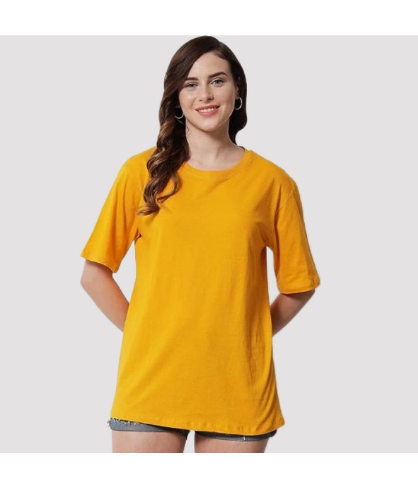     			AKTIF - Yellow Cotton Loose Fit Women's T-Shirt ( Pack of 1 )