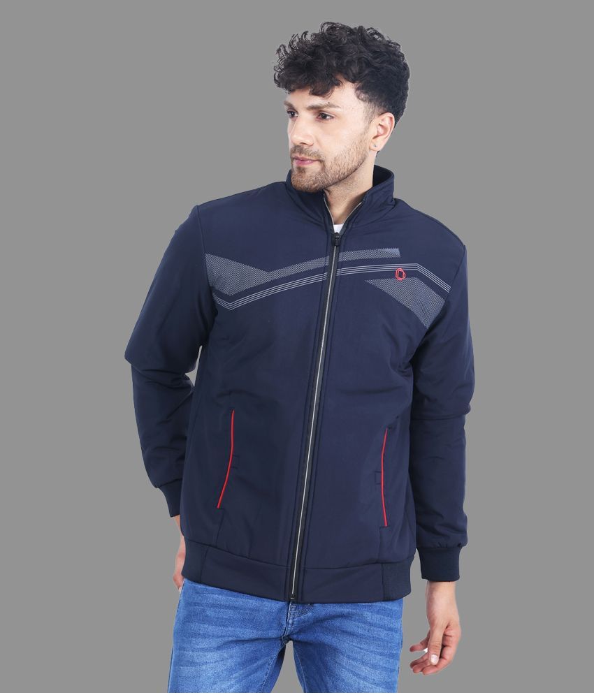     			Dollar - Navy Blue PU Leather Regular Fit Men's Windcheater Jacket ( Pack of 1 )