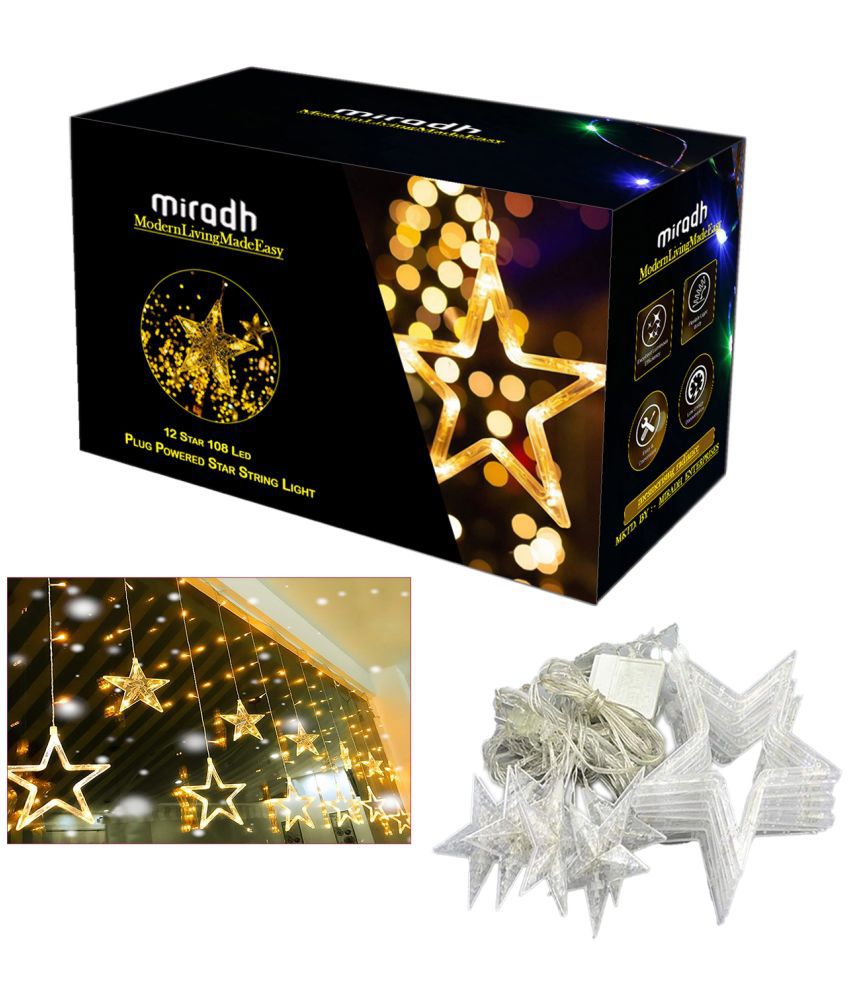     			MIRADH - Yellow 3Mtr Curtain String Light ( Pack of 1 )