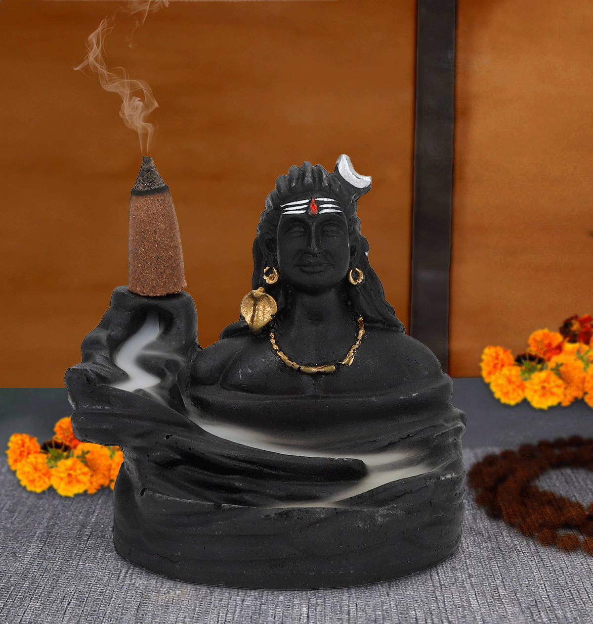     			Khushi Enterprises Smoke Backflow Shiva Showpiece 7 cm