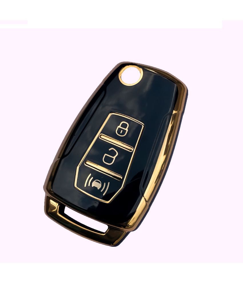    			Style Smith Soft TPU Car Key Cover for XUV 300 3-Button Flip Key XUV 300 3-Button Key Fob Cover - XUV 300 CAR Key Cover