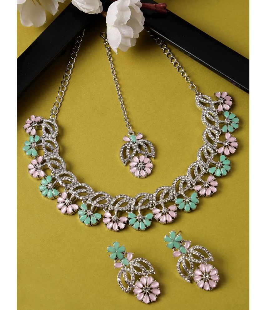     			Sukkhi Pink Alloy Necklace Set ( Pack of 1 )