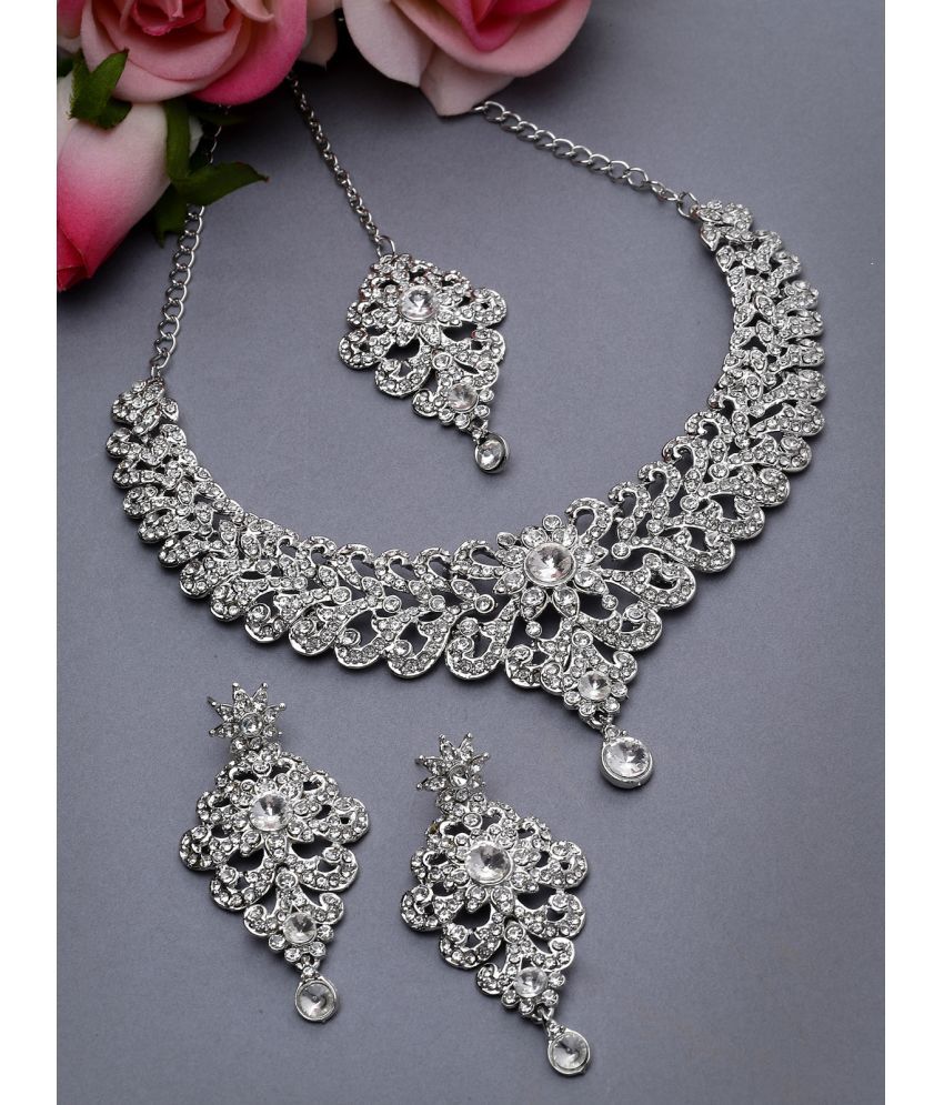     			Sukkhi Silver Alloy Necklace Set ( Pack of 1 )