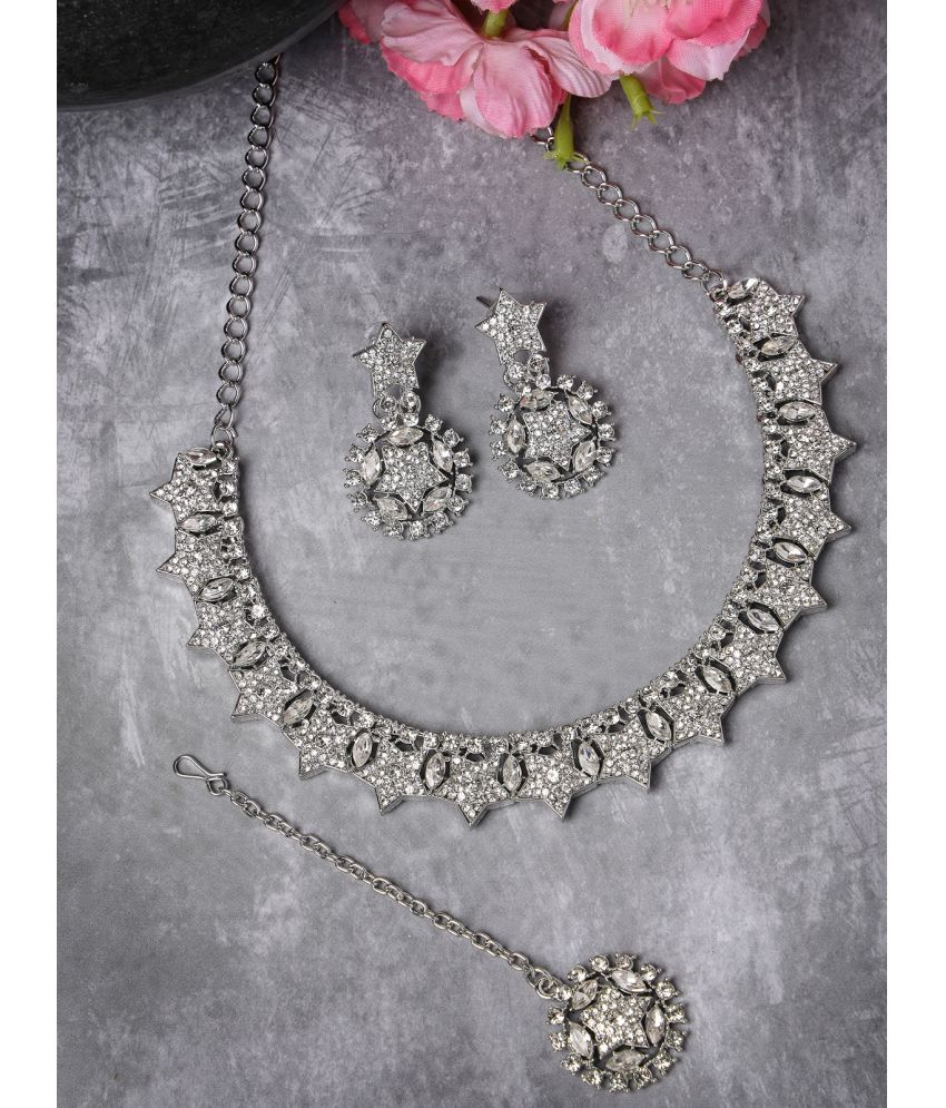     			Sukkhi Silver Alloy Necklace Set ( Pack of 1 )