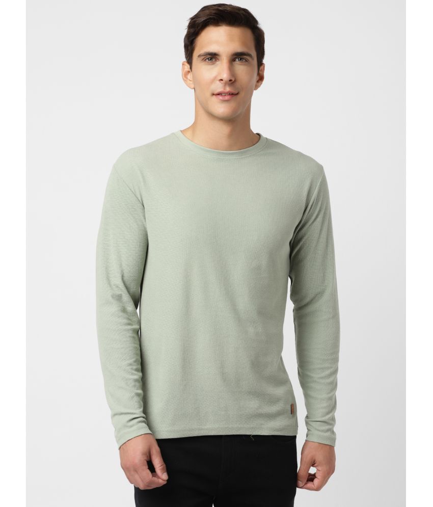     			UrbanMark Cotton Blend Regular Fit Solid Full Sleeves Men's T-Shirt - Light Green ( Pack of 1 )