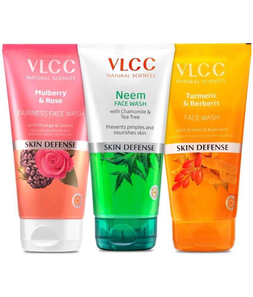     			VLCC Combo Kit of Neem & Mulberry & Rose Face Wash, 300ml (Pack of 2)
