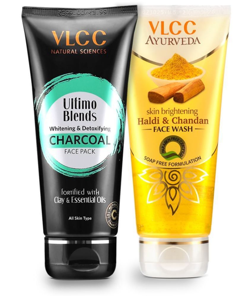     			VLCC Ultimo Blend Charcoal Facepack & Haldi Chandan Facewash, 100 ml (Pack of 2)