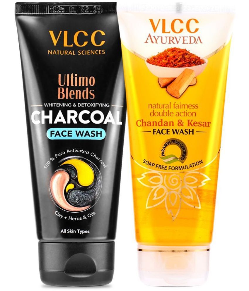     			VLCC Chandan Kesar & Ultimo Blend Charcoal facewash, 100 ml (Pack of 2)