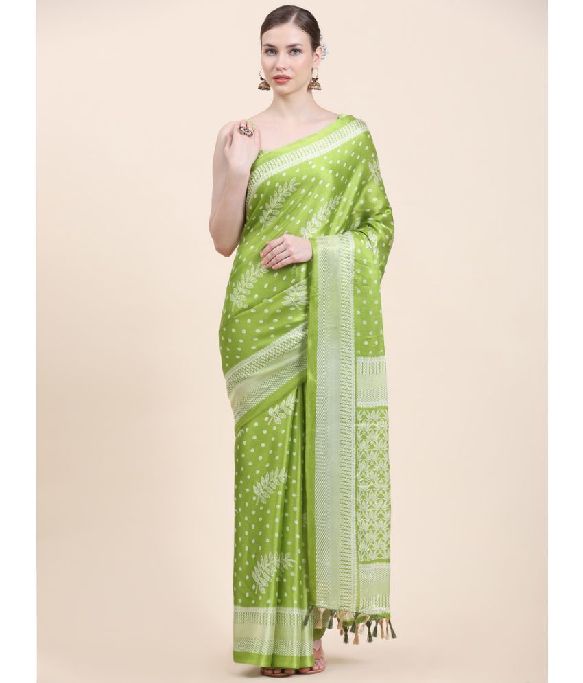     			rujave - Light Green Georgette Saree With Blouse Piece ( Pack of 1 )