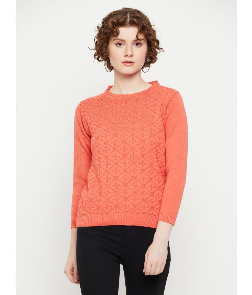     			KASMA Acro Wool Pink Pullovers -