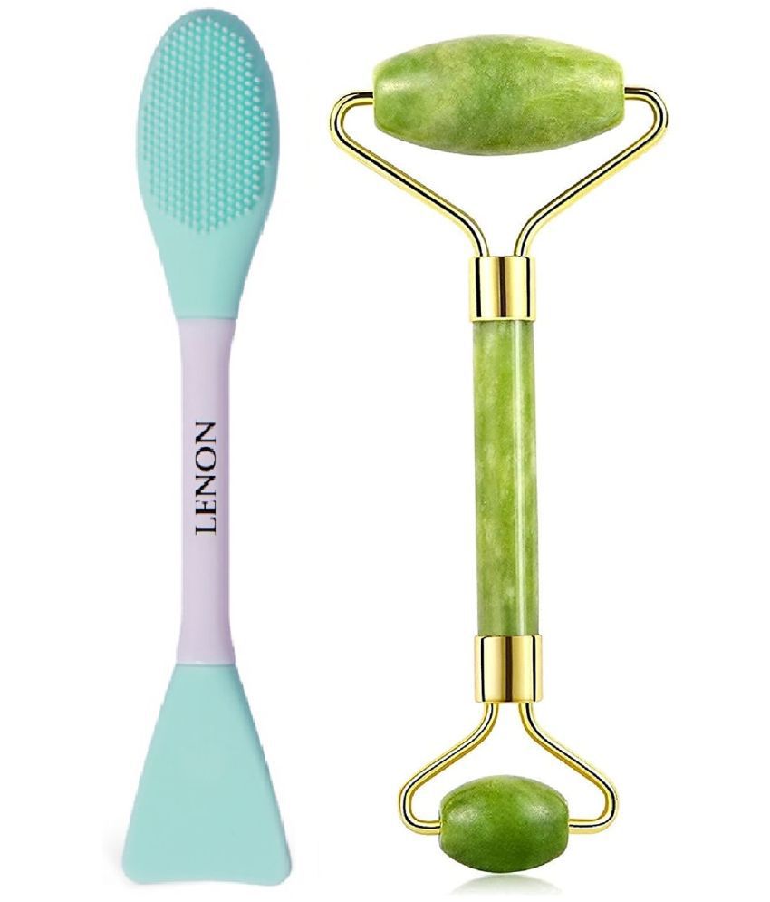     			Double Head Silicone Face Mask Brush, Facial Mask Applicator And Face Jade Roller Massager