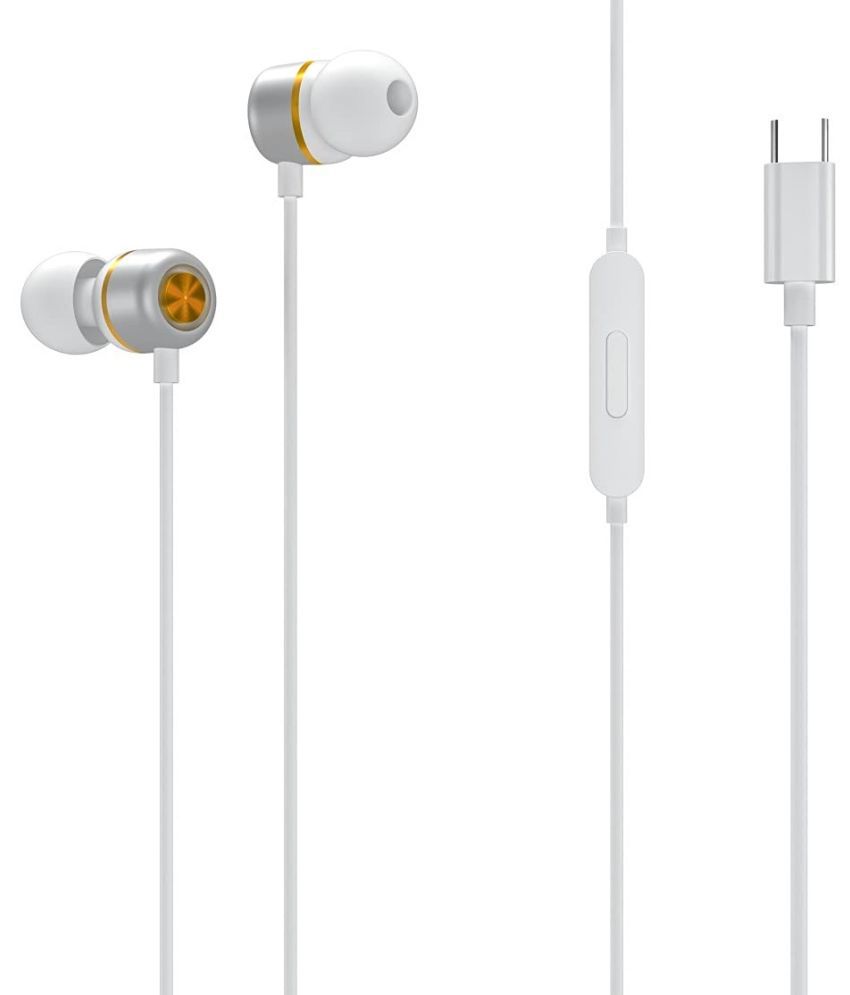     			Portronics Conch 20 Type C Wired Earphone In Ear Tangle Free Cable White