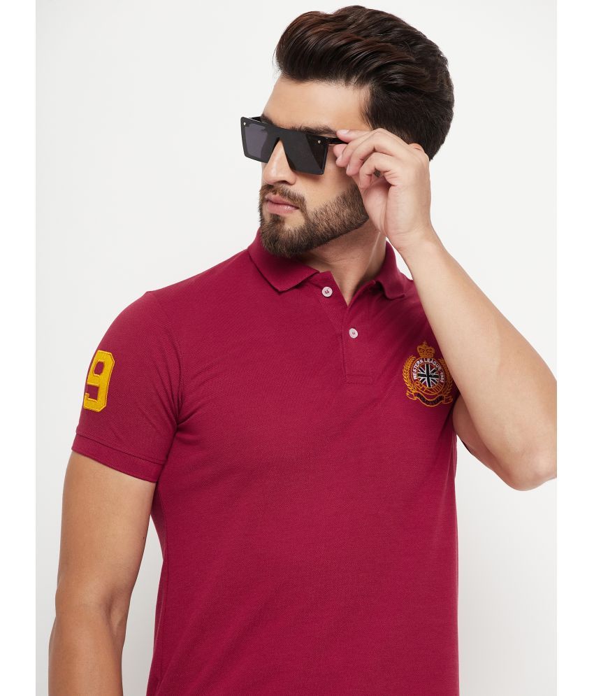     			RELANE - Maroon Cotton Blend Regular Fit Men's Polo T Shirt ( Pack of 1 )