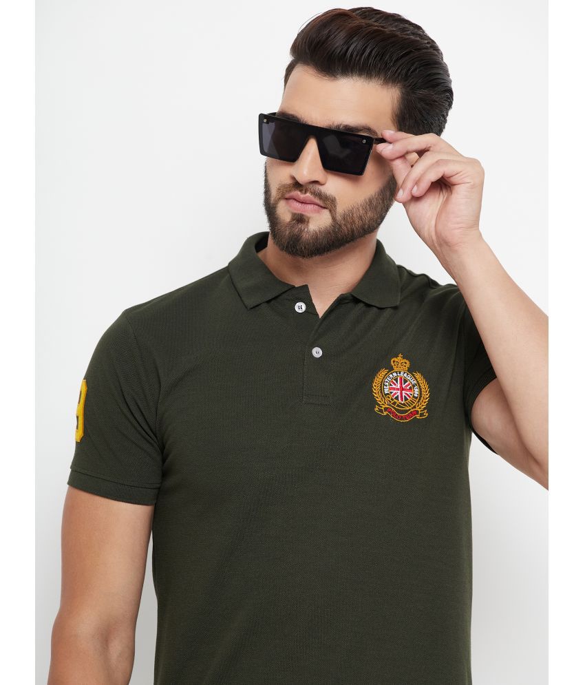     			RELANE - Olive Green Cotton Blend Regular Fit Men's Polo T Shirt ( Pack of 1 )