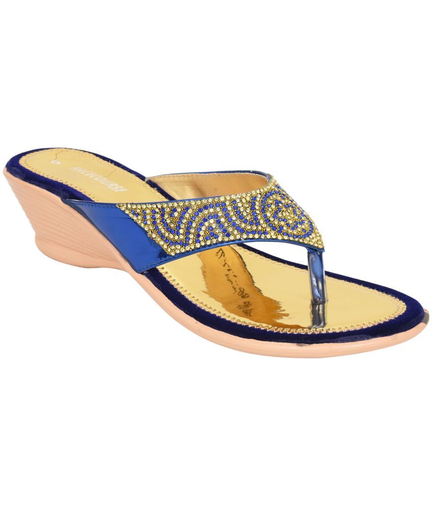     			Racecourse - Blue Women's Slip On Heels