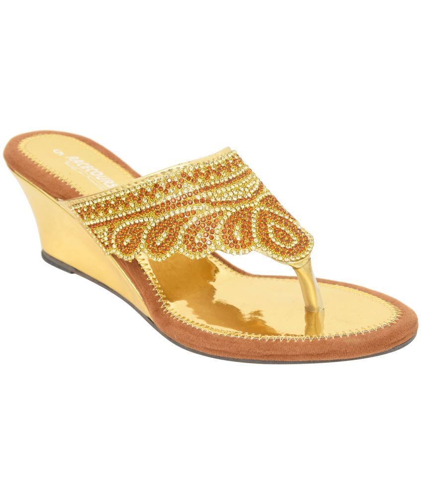     			Racecourse - Gold Women's Slip On Heels