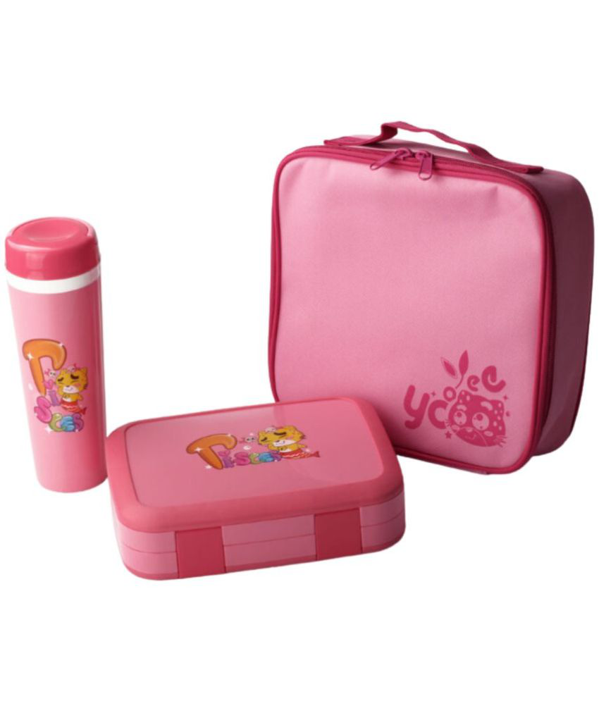     			Smily Kiddos NewLunchComboMermaidThemePink Plastic Lunch Box 1 - Container ( Pack of 1 )