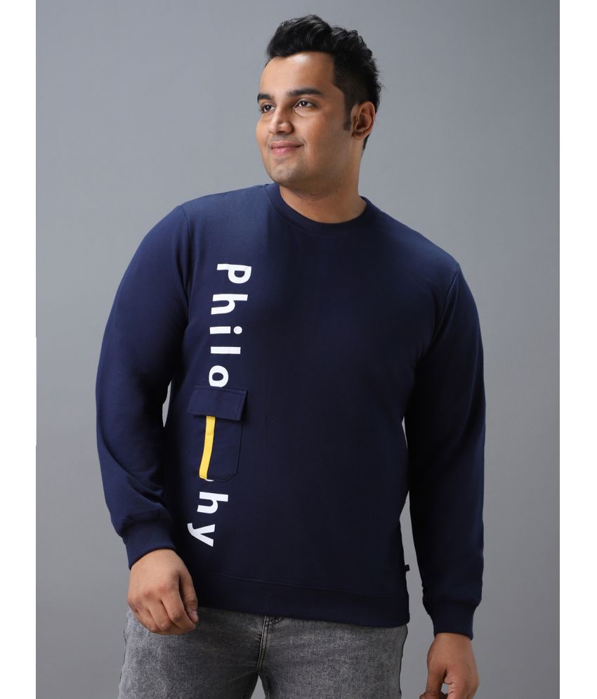     			Urbano Plus - Navy Cotton Blend Regular Fit Men's Sweatshirt ( Pack of 1 )