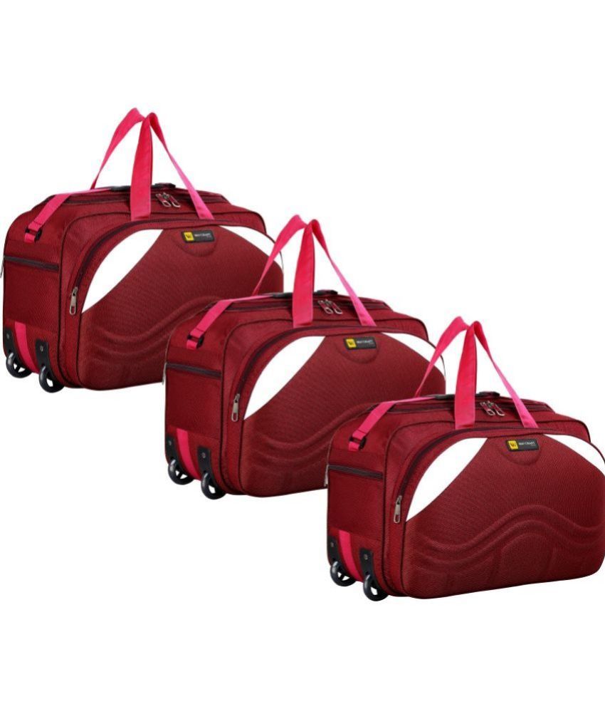     			Waycraft - 55 Ltrs Red Polyester Duffle Trolley