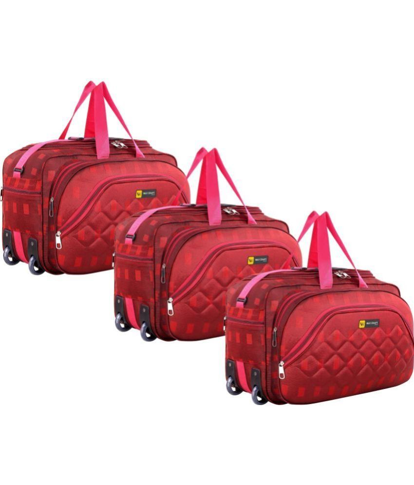     			Waycraft - 55 Ltrs Red Polyester Duffle Trolley