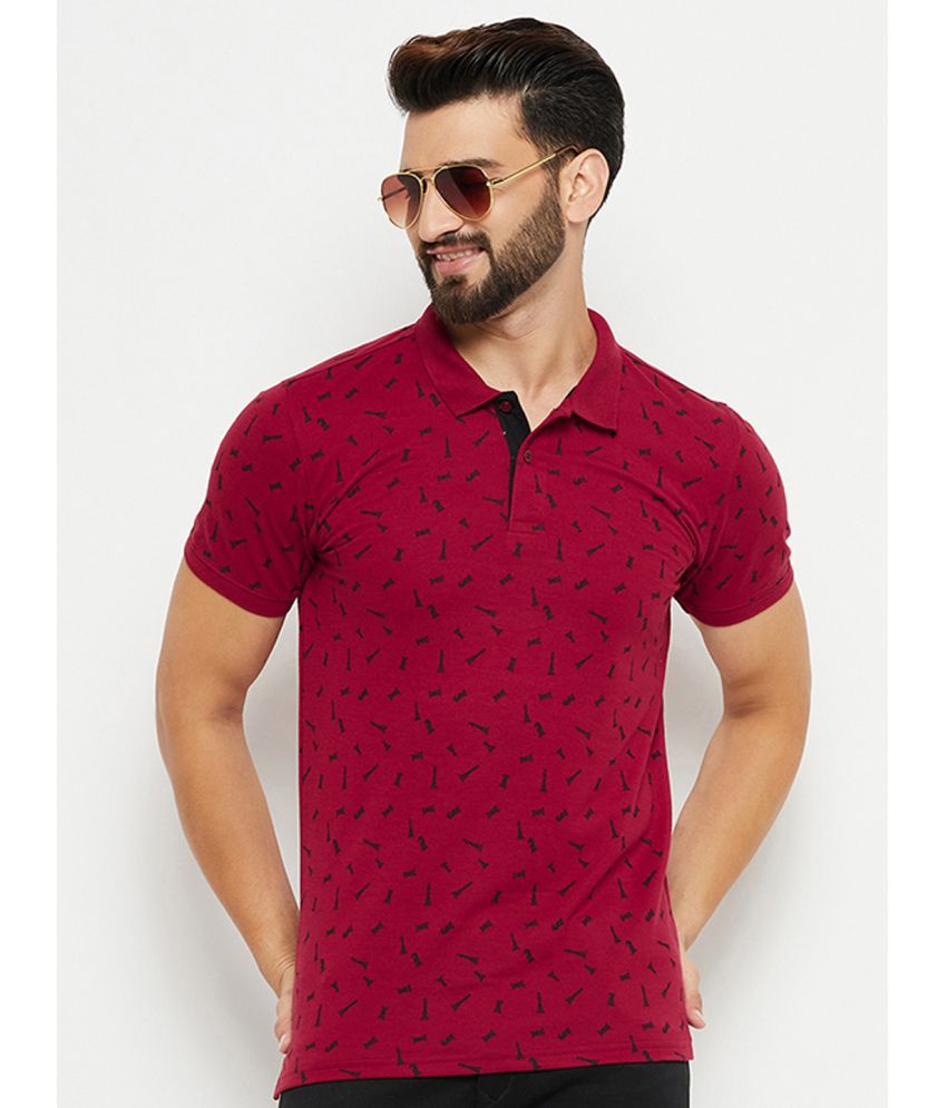     			XFOX - Burgundy Cotton Blend Regular Fit Men's Polo T Shirt ( Pack of 1 )
