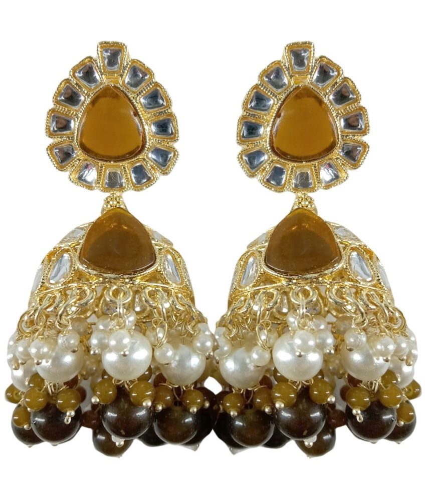     			Jiyanshi fashion Brown Jhumki Earrings ( Pack of 1 )