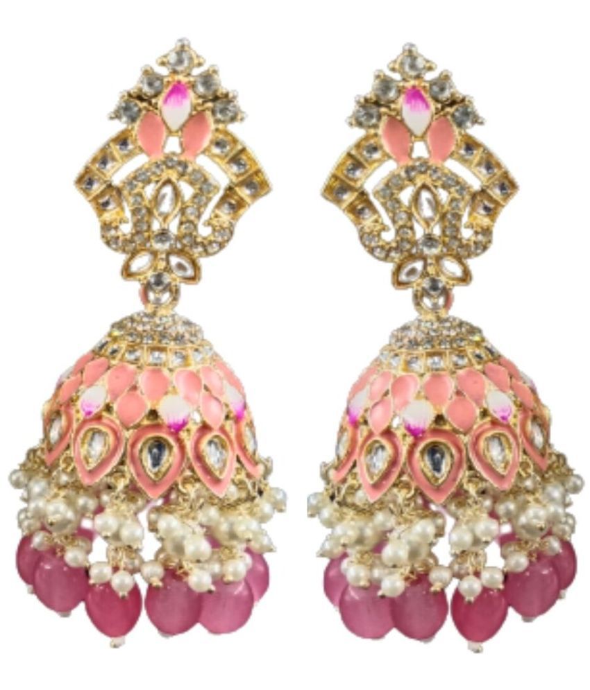     			Jiyanshi fashion - Pink Jhumki Earrings ( Pack of 1 )