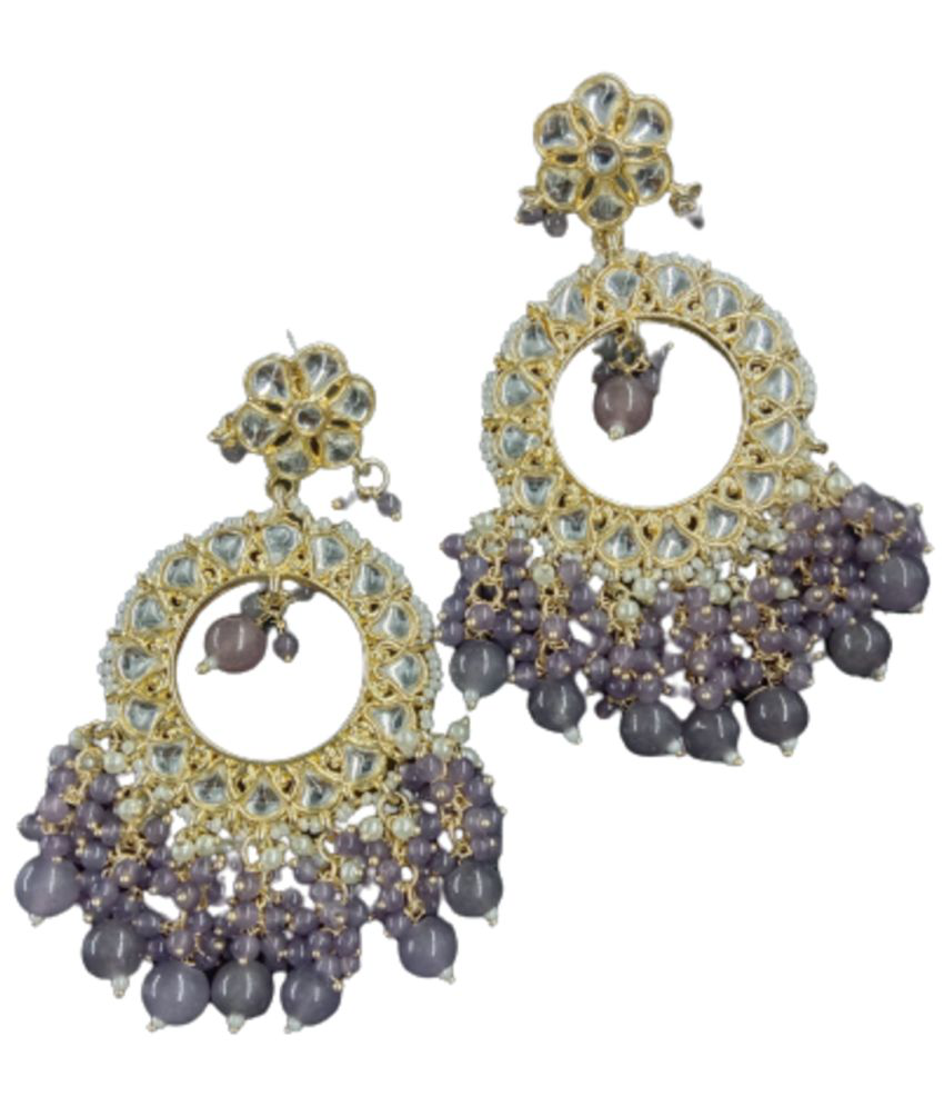     			Jiyanshi fashion Purple Chandelier Earrings ( Pack of 1 )