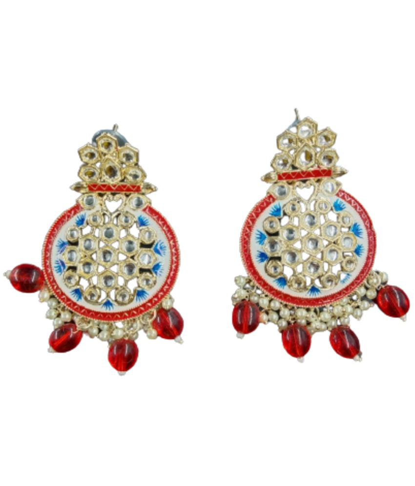     			Jiyanshi fashion Red Danglers Earrings ( Pack of 1 )