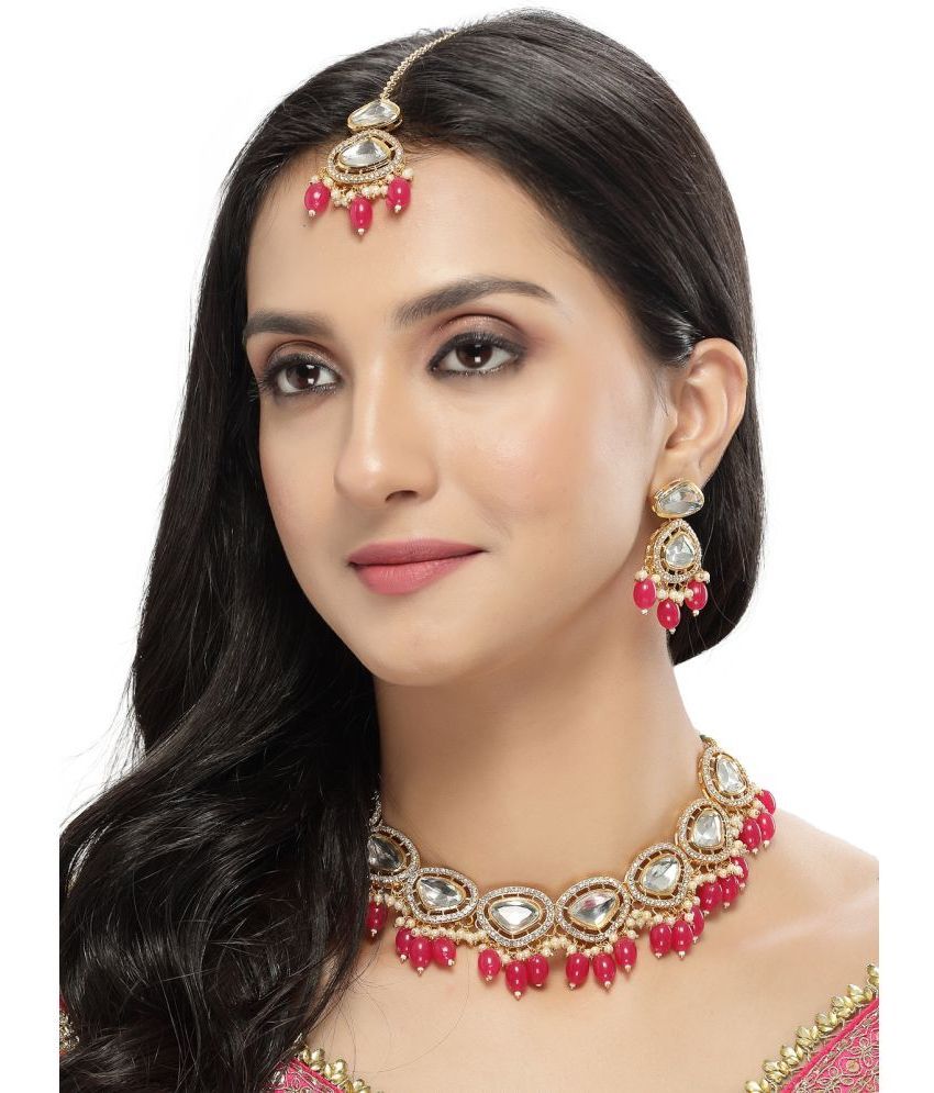     			Sukkhi Red Alloy Necklace Set ( Pack of 1 )