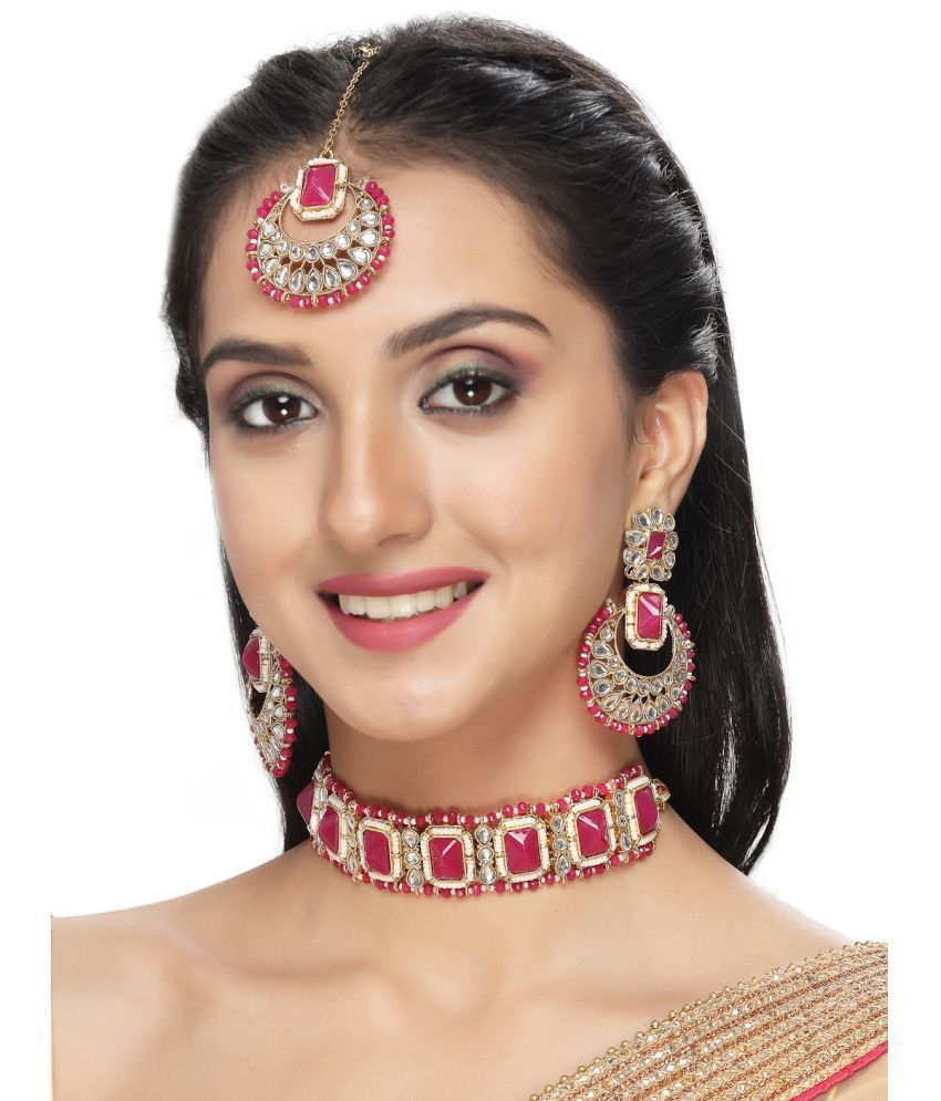     			Sukkhi Red Alloy Necklace Set ( Pack of 1 )