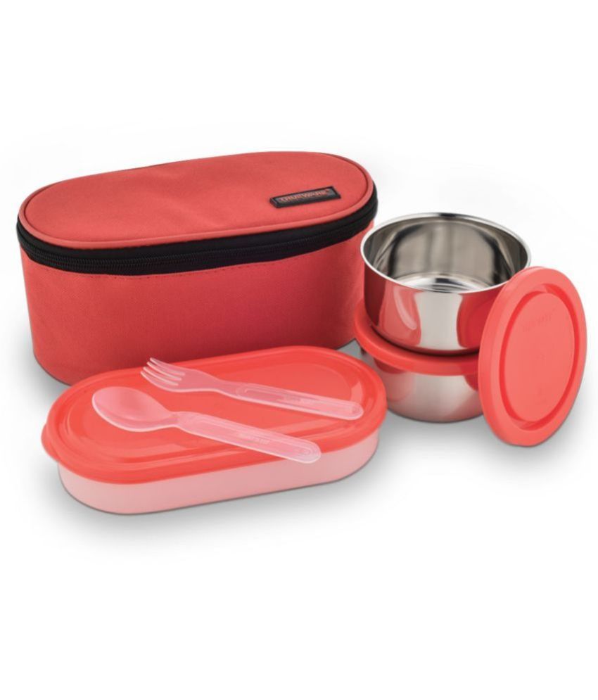     			Trueware Elite 2+1-Red Stainless Steel Lunch Box 3 - Container ( Pack of 1 )