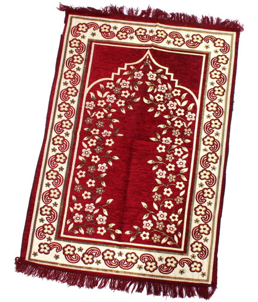     			ADIRNY Maroon Single Cotton Prayer Mat ( 110 X 70 cm )