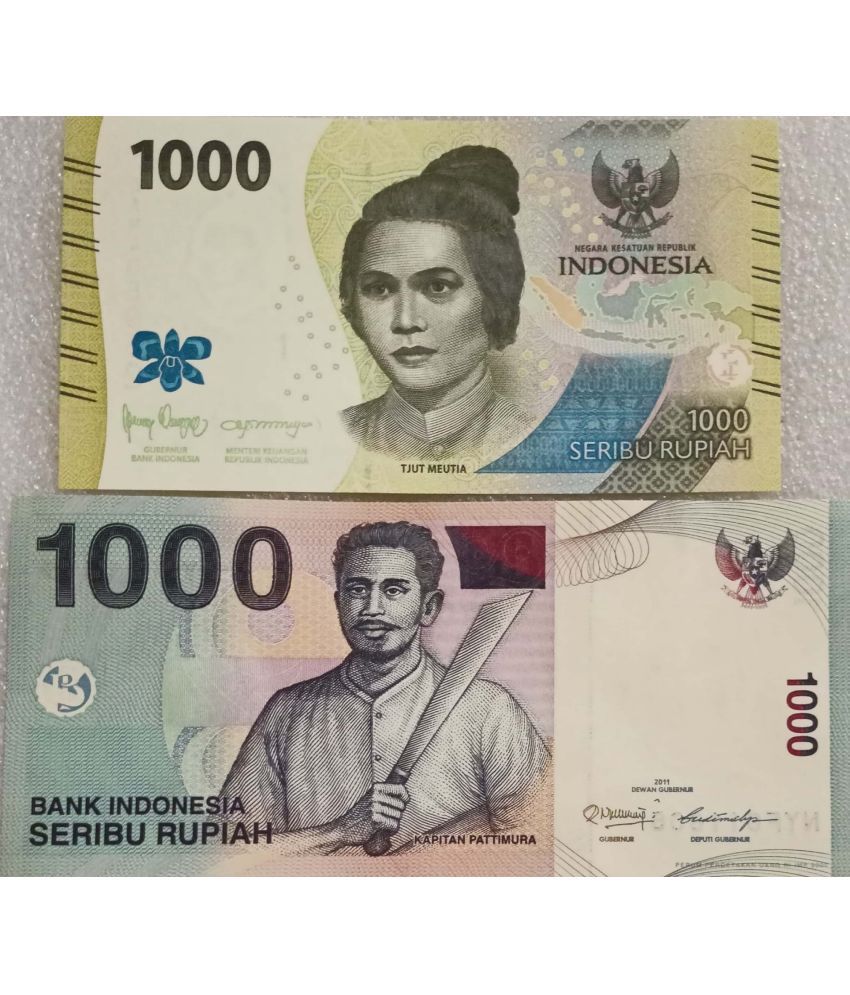     			Indonesia 1000 Rupiah Set of 2 Different Gem UNC