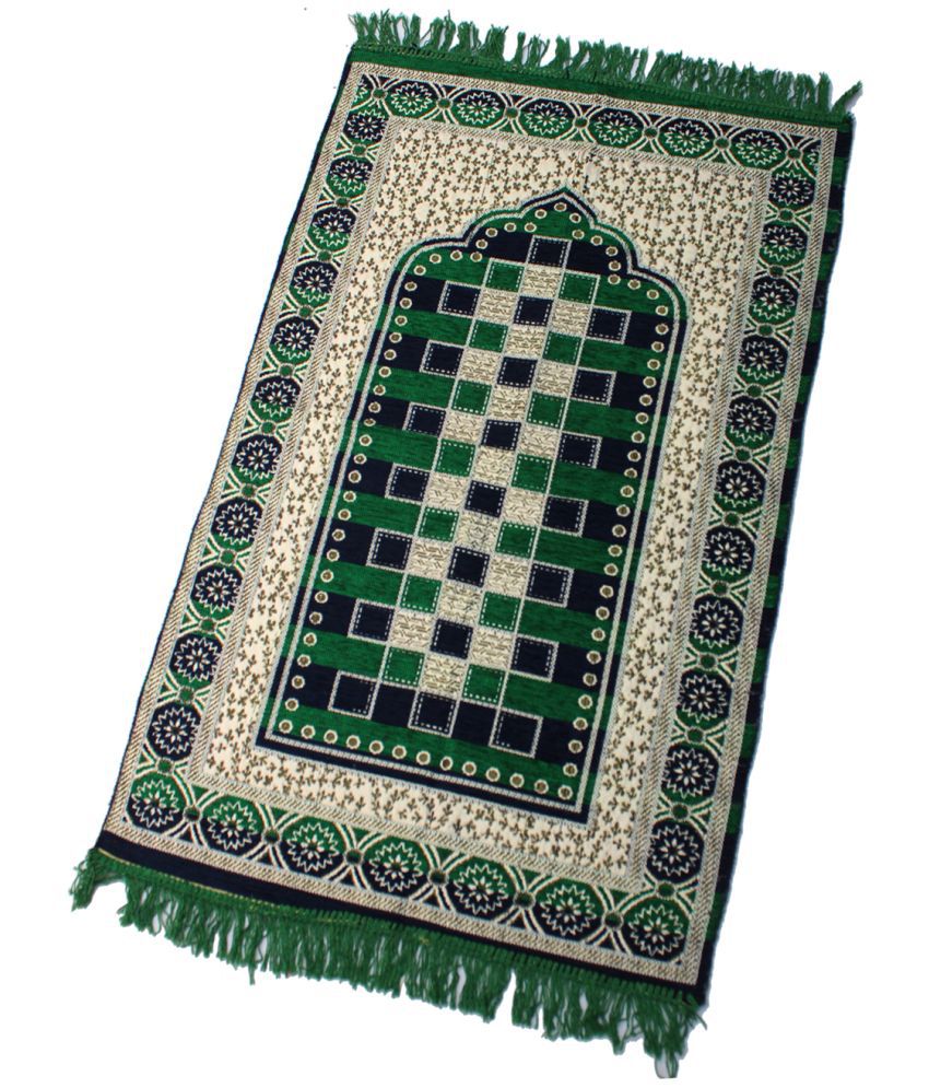     			ADIRNY Green Single Cotton Prayer Mat ( 110 X 70 cm )