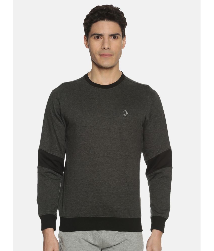     			Dollar Cotton Blend Round Neck Men's Sweatshirt - Charcoal ( Pack of 1 )