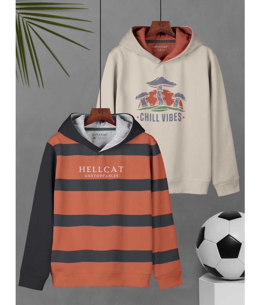     			HELLCAT - Orange Cotton Blend Boys Sweatshirt ( Pack of 2 )