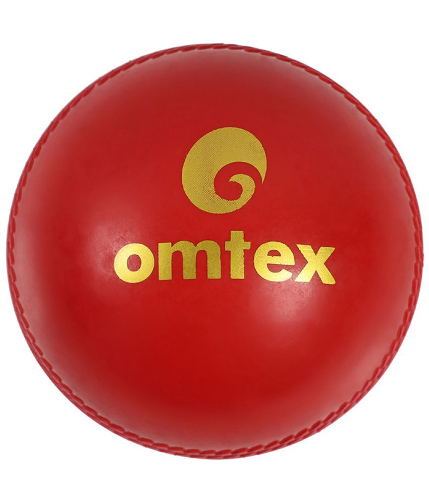     			Omtex - Red Leather Cricket Ball ( Pack of 1 )