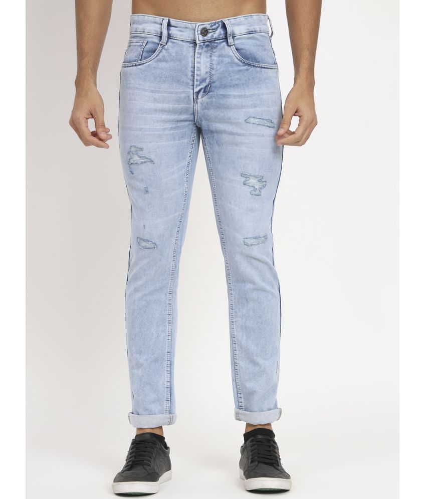     			RAGZO Slim Fit Distressed Men's Jeans - Light Blue ( Pack of 1 )