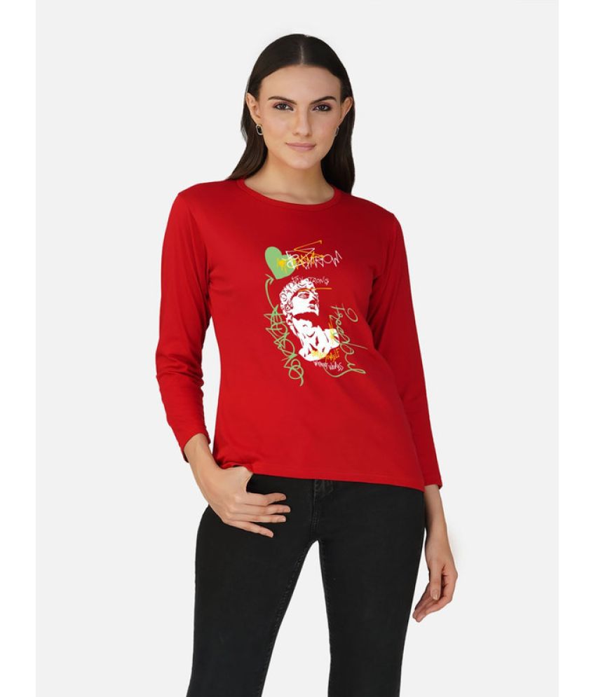     			CHOZI - Red Cotton Regular Fit Women's T-Shirt ( Pack of 1 )