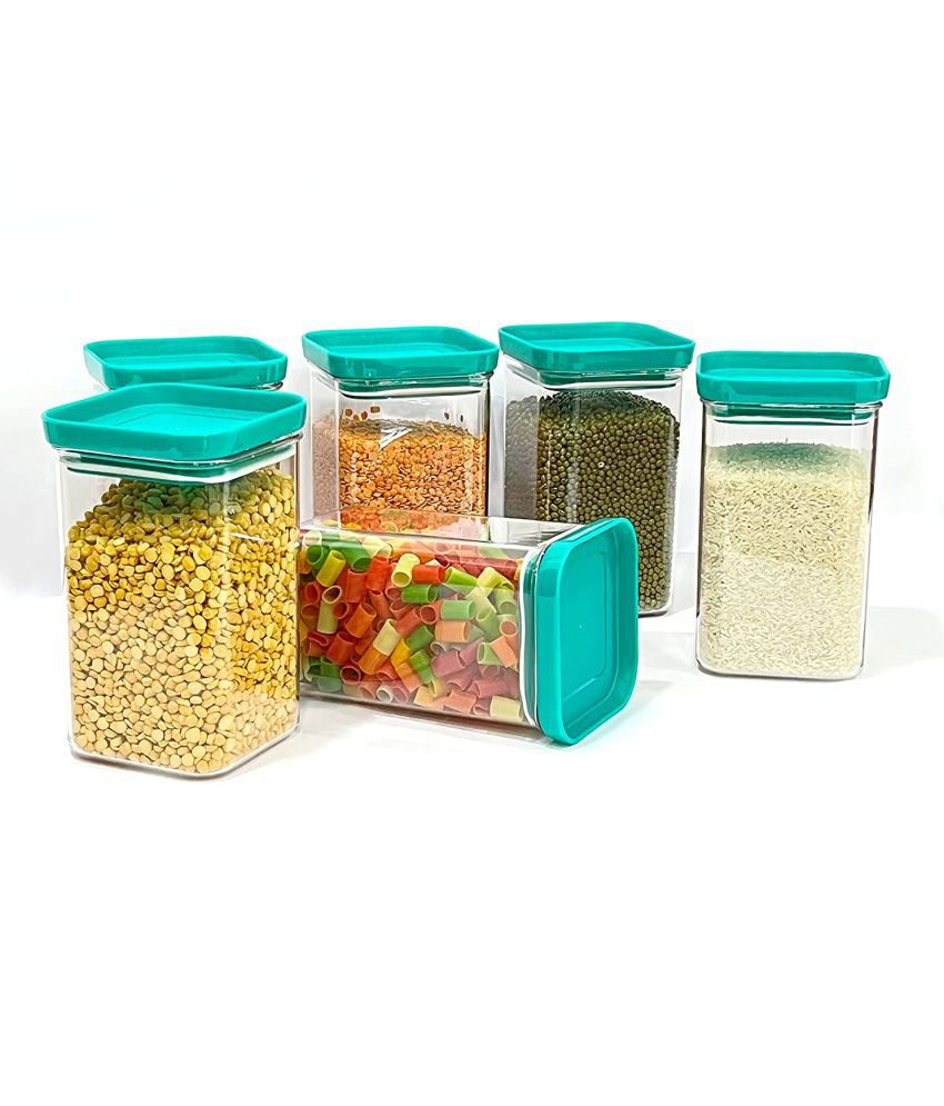     			Kkart Push Container Plastic Green Dal Container ( Set of 6 )