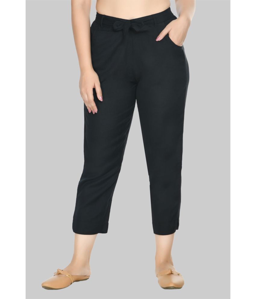     			PREEGO - Black Rayon Regular Women's Casual Pants ( Pack of 1 )