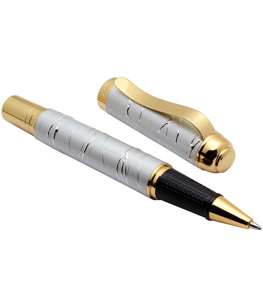     			Srpc Dikawen 8063 Insight Rollerball Pen Unique Embossed Designer Body Silver & Gold