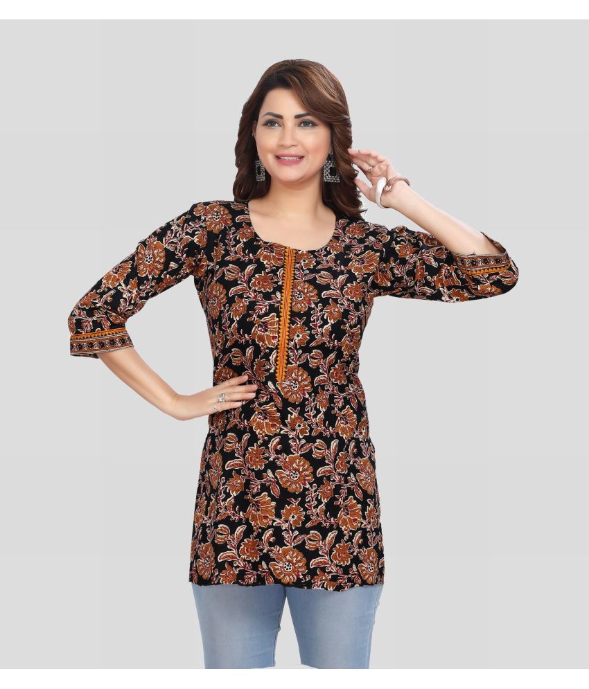     			Meher Impex Cotton Printed Straight Women's Kurti - Multicoloured ( Pack of 1 )