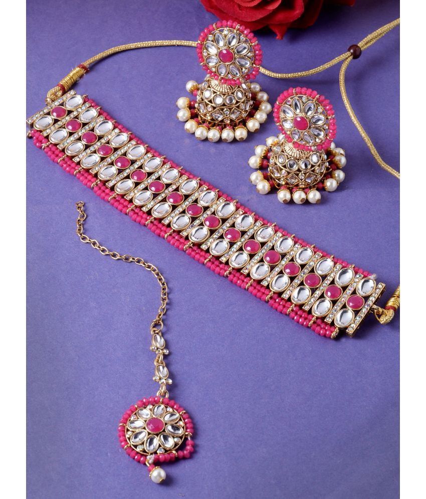     			Sukkhi Magenta Alloy Necklace Set ( Pack of 1 )