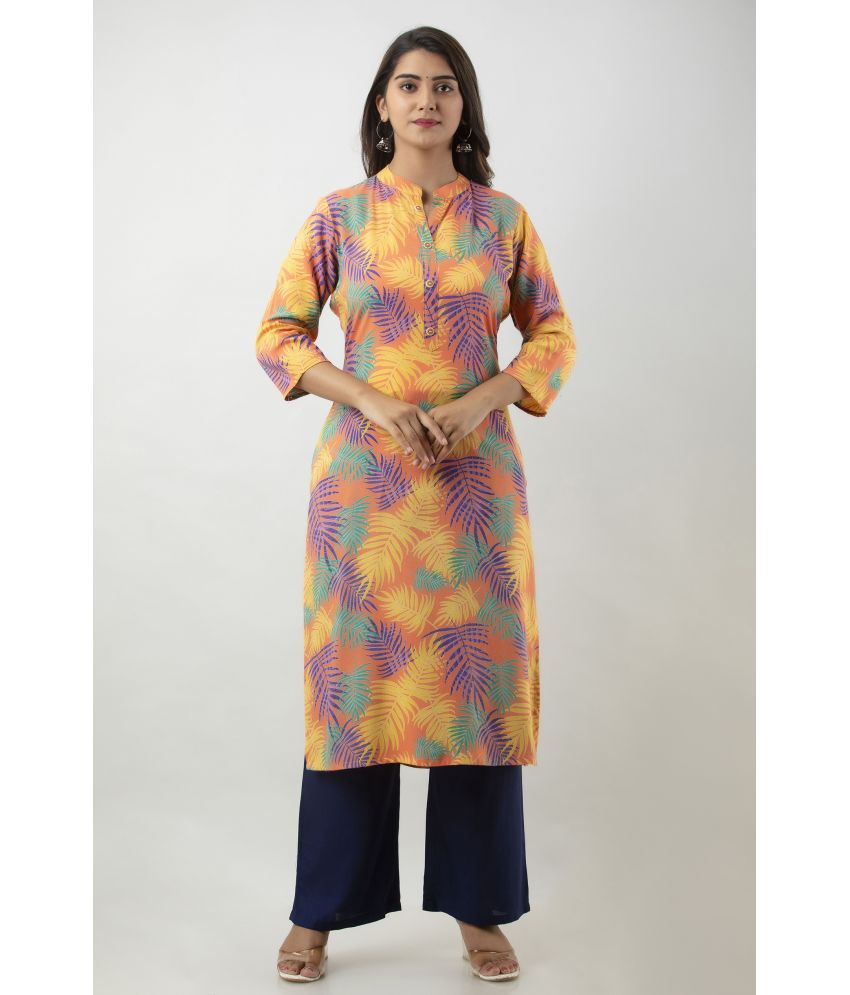     			MAUKA - Multicolor Straight Rayon Women's Stitched Salwar Suit ( Pack of 1 )