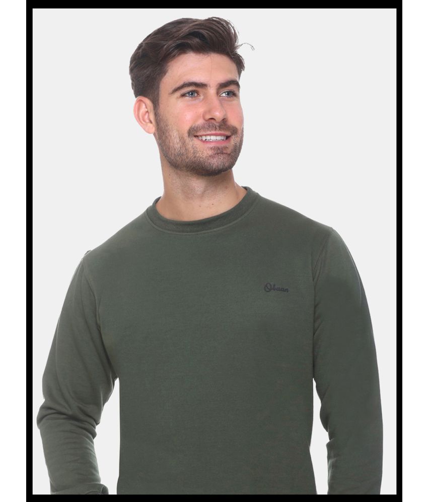     			OBAAN - Olive Cotton Blend Regular Fit Men's Sweatshirt ( Pack of 1 )